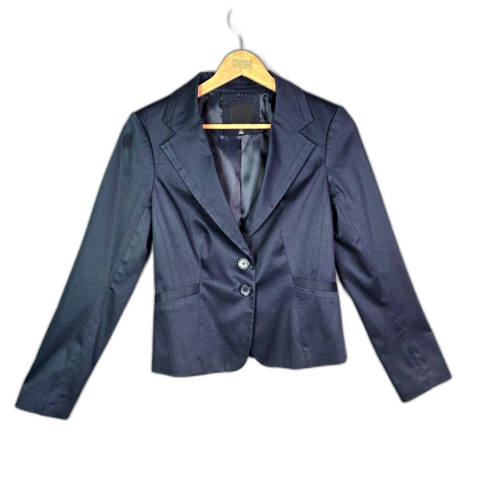 The Limited Blazer Navy Pinstripe 6 Peplum Tailored Career Chic
